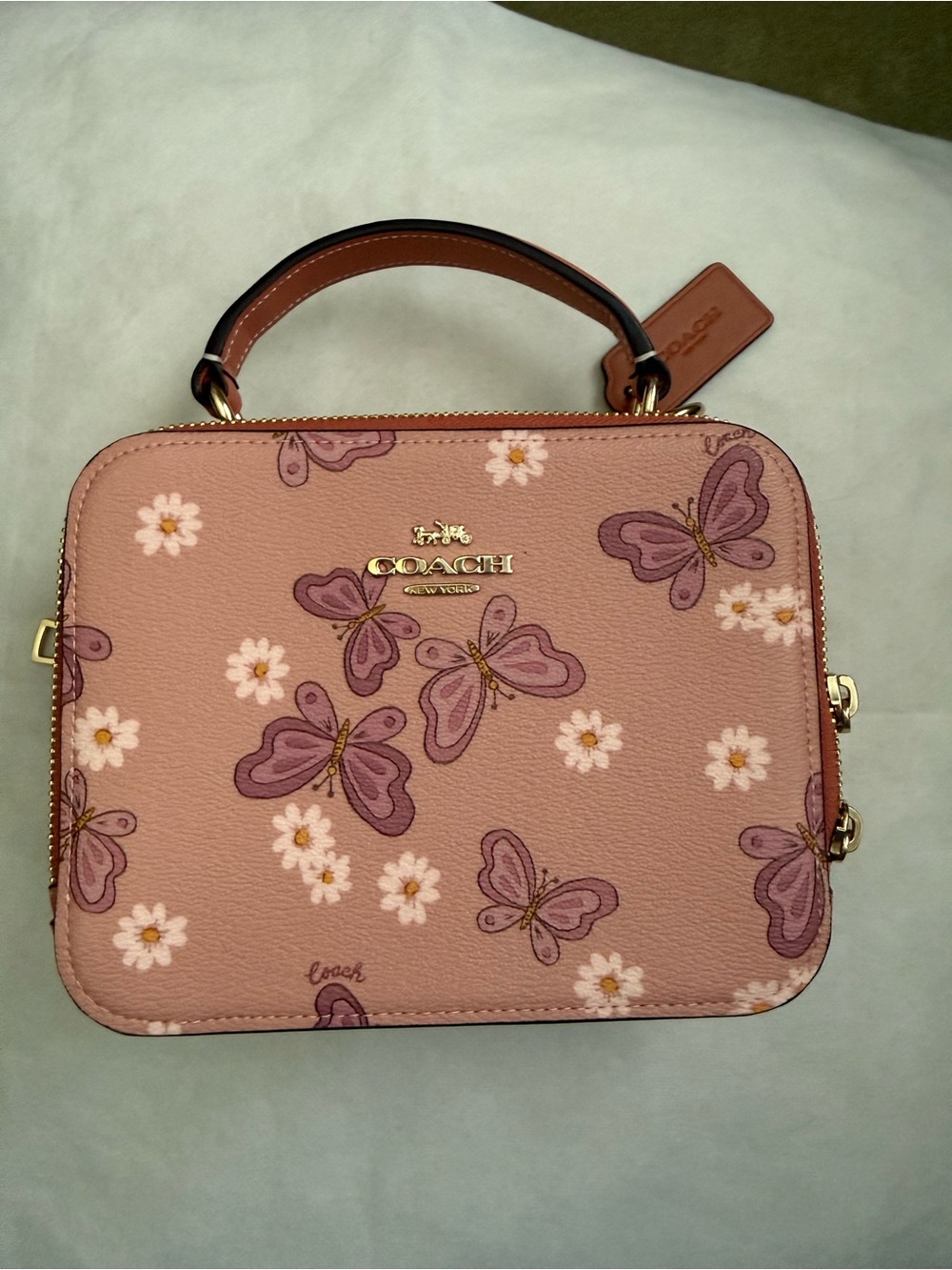 COACH Pink Butterfly Daisy Top-Handle Crossbody
